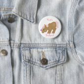 Badge Rond 5 Cm Bouton Brown de poney (En situation)