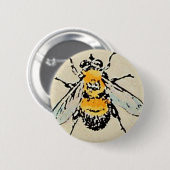 Badge Rond 5 Cm Bouton Bumble Bee (Devant & derrière)