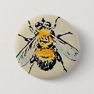 Badge Rond 5 Cm Bouton Bumble Bee