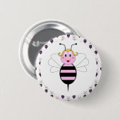 Badge Rond 5 Cm Bouton Bumble Bee BarBee (Devant & derrière)