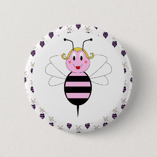Badge Rond 5 Cm Bouton Bumble Bee BarBee