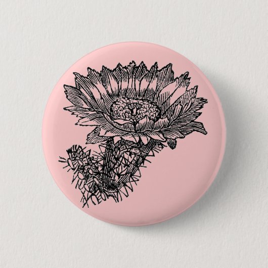 Badge Rond 5 Cm Bouton Cactus (Devant)