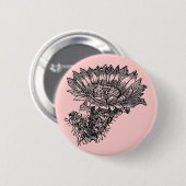 Badge Rond 5 Cm Bouton Cactus (Devant & derrière)
