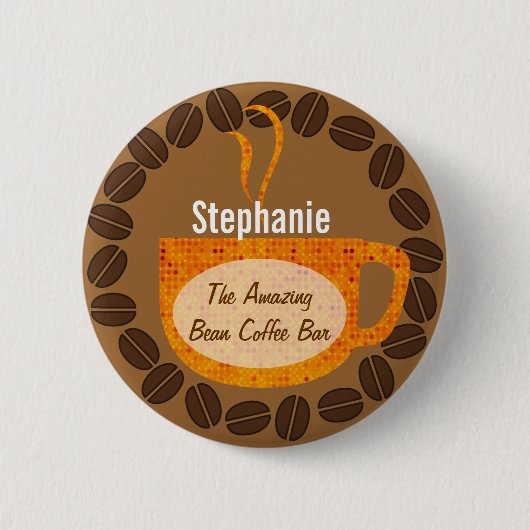 Badge Rond 5 Cm Bouton Café et Mug (Devant)