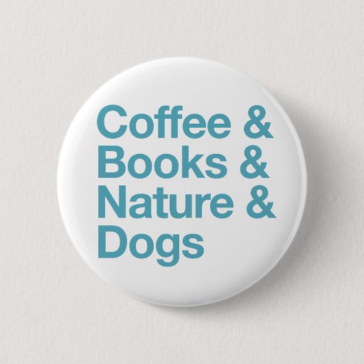 Badge Rond 5 Cm Bouton Café & Livres & Nature & Chiens (bleu) (Devant)
