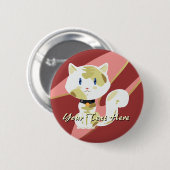 Badge Rond 5 Cm Bouton Calico Cat (Devant & derrière)