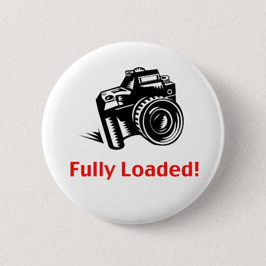 Badge Rond 5 Cm Bouton Caméra entièrement chargé (Devant)