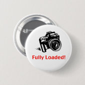 Badge Rond 5 Cm Bouton Caméra entièrement chargé (Devant & derrière)