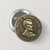 Badge Rond 5 Cm Bouton Campagne Abraham Lincoln (Devant & derrière)
