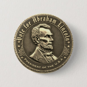 Badge Rond 5 Cm Bouton Campagne Abraham Lincoln