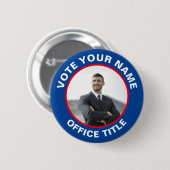 Badge Rond 5 Cm Bouton Campagne d'élection photo personnalisée (Devant & derrière)