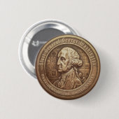 Badge Rond 5 Cm Bouton Campagne George Washington (Devant & derrière)