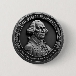 Badge Rond 5 Cm Bouton Campagne George Washington