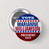 Badge Rond 5 Cm Bouton Campagne Marianne Williamson 2024 (Devant & derrière)