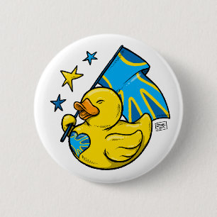 Badge Rond 5 Cm Bouton Canard au design Deafflag