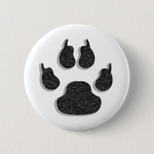 Badge Rond 5 Cm Bouton canine chien Empreinte de patte (Devant)