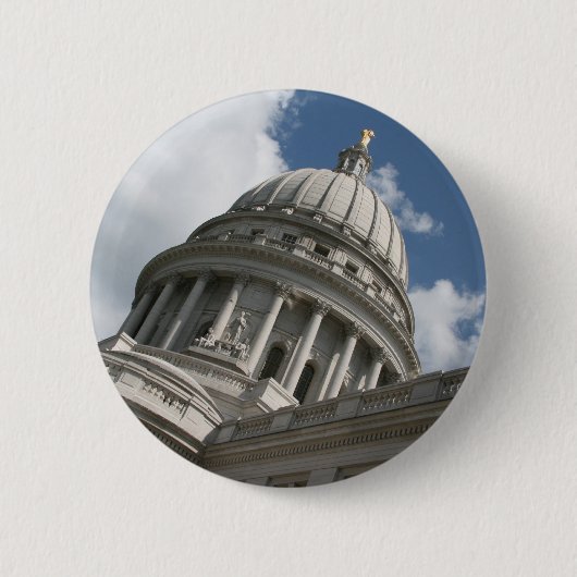 Badge Rond 5 Cm Bouton Capitol du Wisconsin (Devant)