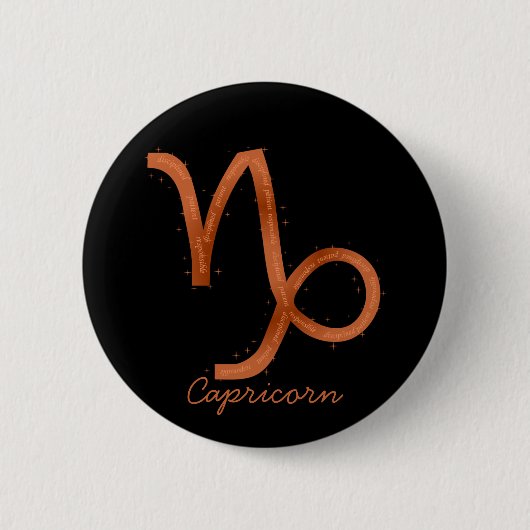 Badge Rond 5 Cm Bouton Capricorne (Devant)