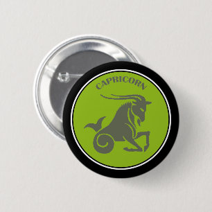 Badge Rond 5 Cm Bouton Capricorne
