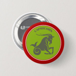 Badge Rond 5 Cm Bouton Capricorne