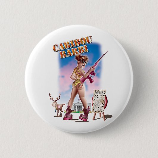Badge Rond 5 Cm Bouton Caribou (Devant)