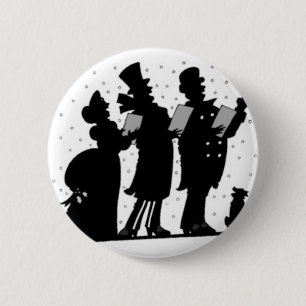 Badge Rond 5 Cm Bouton Caroler Noir et Blanc