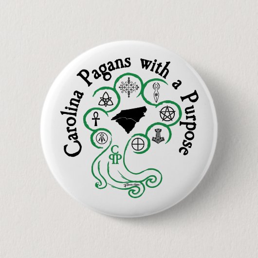 Badge Rond 5 Cm Bouton, Carolina Pagans avec un but (Devant)