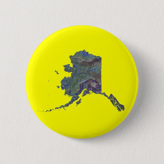 Badge Rond 5 Cm Bouton Carte Alaska (Devant)