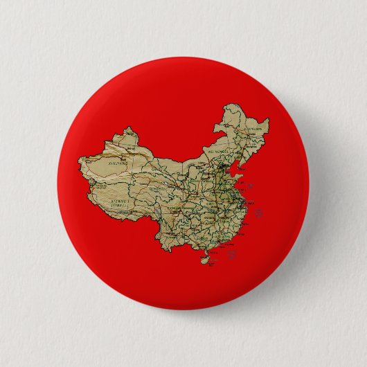 Badge Rond 5 Cm Bouton Carte Chine (Devant)