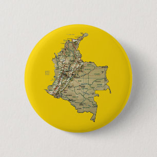 Badge Rond 5 Cm Bouton Carte Colombie