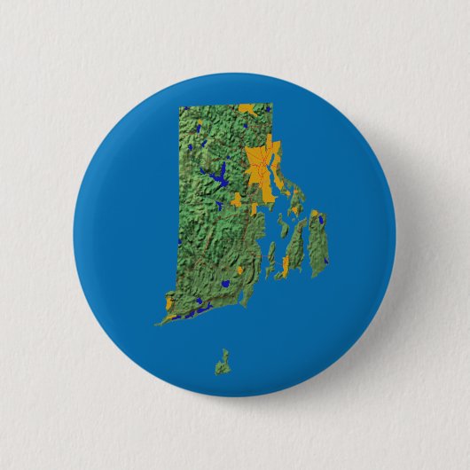 Badge Rond 5 Cm Bouton Carte de l'île Rhode (Devant)