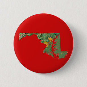 Badge Rond 5 Cm Bouton Carte du Maryland