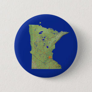 Badge Rond 5 Cm Bouton Carte Minnesota