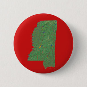 Badge Rond 5 Cm Bouton Carte Mississippi