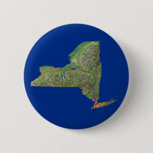 Badge Rond 5 Cm Bouton Carte New York