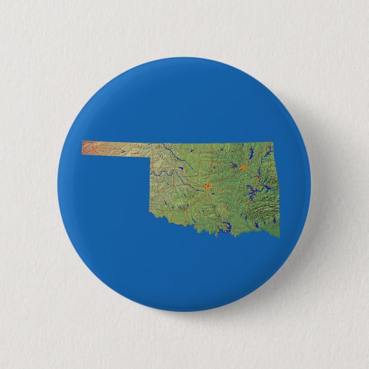 Badge Rond 5 Cm Bouton Carte Oklahoma (Devant)