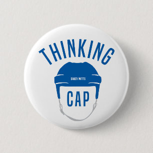 Badge Rond 5 Cm Bouton Casquette de l'air du casque de hockey bleu