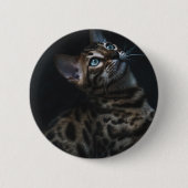 Badge Rond 5 Cm Bouton Cat (Devant)