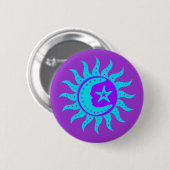 Badge Rond 5 Cm Bouton céleste d'harmonie (Devant & derrière)
