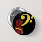 Badge Rond 5 Cm Bouton Cello Clef (Devant & derrière)