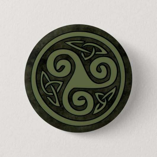 Badge Rond 5 Cm Bouton Celtic Triskele ou Triskelion (Devant)