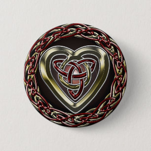 Badge Rond 5 Cm Bouton celtique de coeur