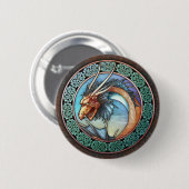 Badge Rond 5 Cm Bouton celtique de dragon (Devant & derrière)