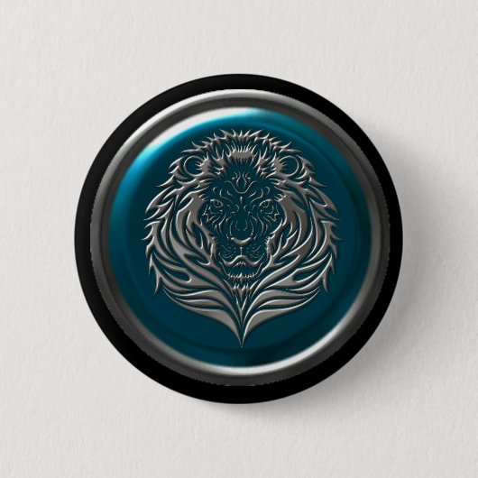 Badge Rond 5 Cm Bouton celtique de lion de fer azuré (Devant)