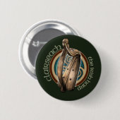 Badge Rond 5 Cm Bouton celtique d'harpe (foncé) (Devant & derrière)