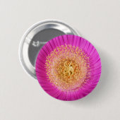 Badge Rond 5 Cm Bouton Centre Fleur Rose (Devant & derrière)