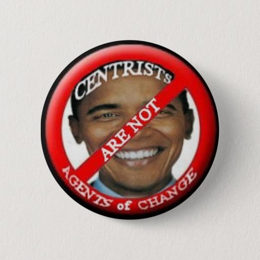 Badge Rond 5 Cm Bouton centriste anti-Obama (Devant)