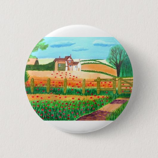 Badge Rond 5 Cm bouton Champ de coquelicots (Devant)