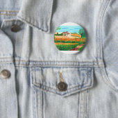 Badge Rond 5 Cm bouton Champ de coquelicots (En situation)