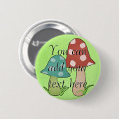 Badge Rond 5 Cm Bouton Champignons des bois (Devant & derrière)